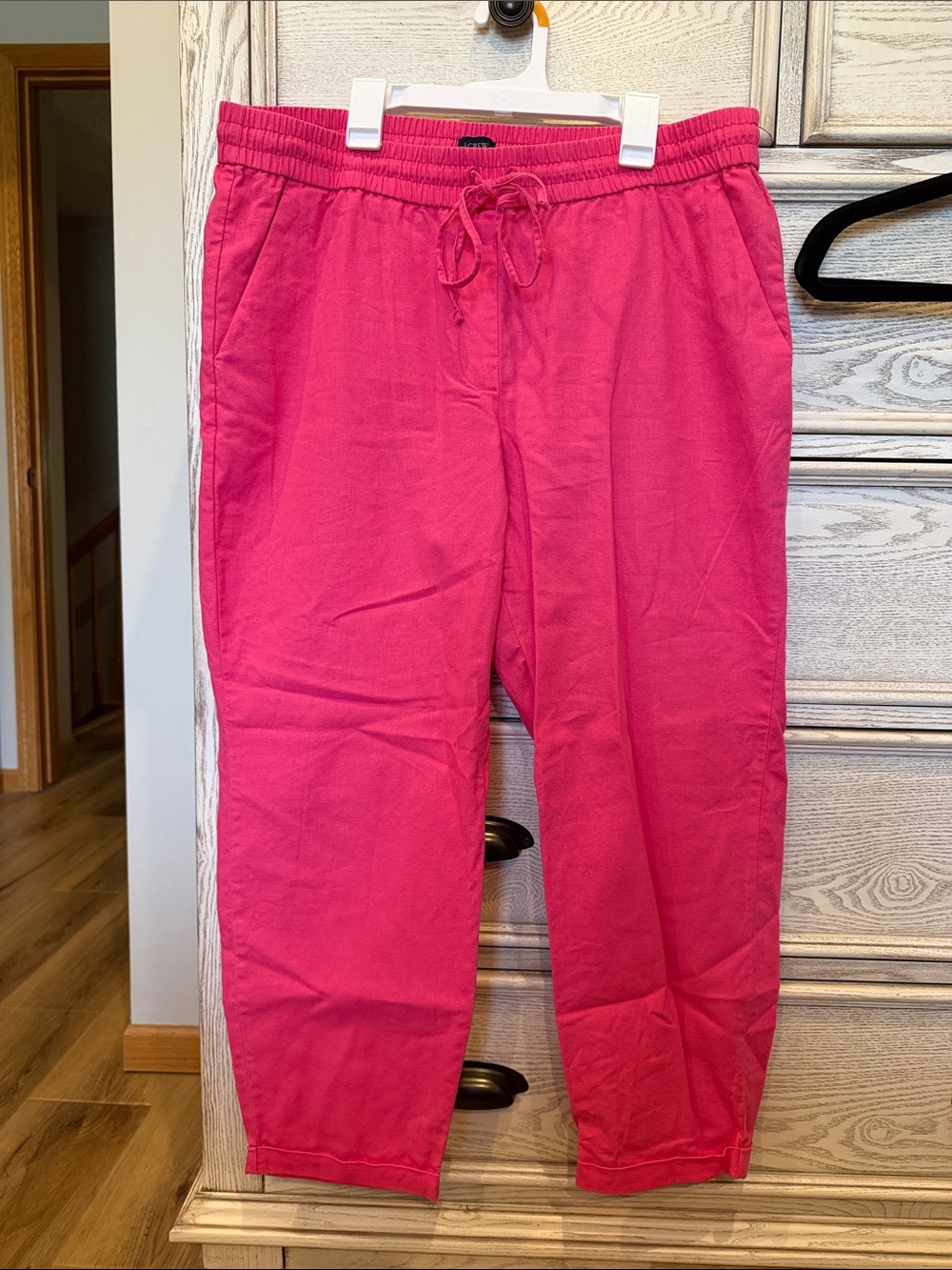 J. Crew pink linen summer pants size 14